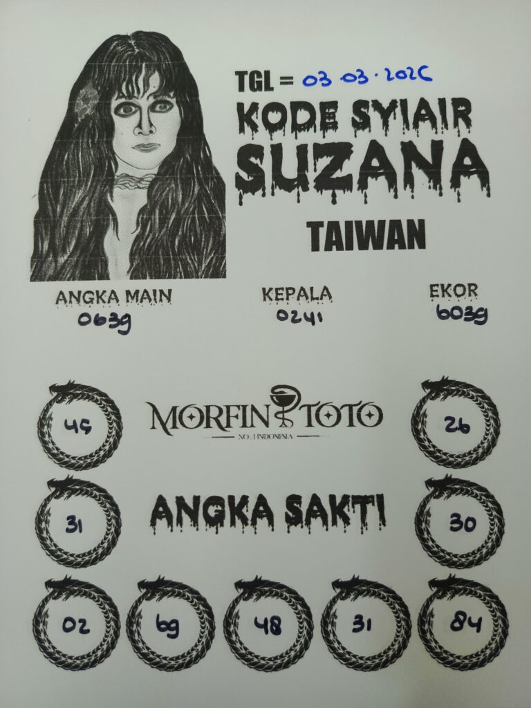 SYAIR TOGEL SUZANA TAIWAN  03 MARET 2036