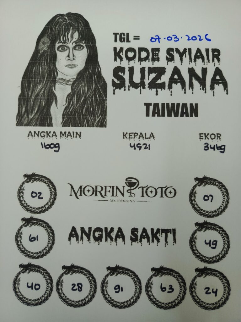 SYAIR TOGEL SUZANA TAIWAN  07 MARET 2026