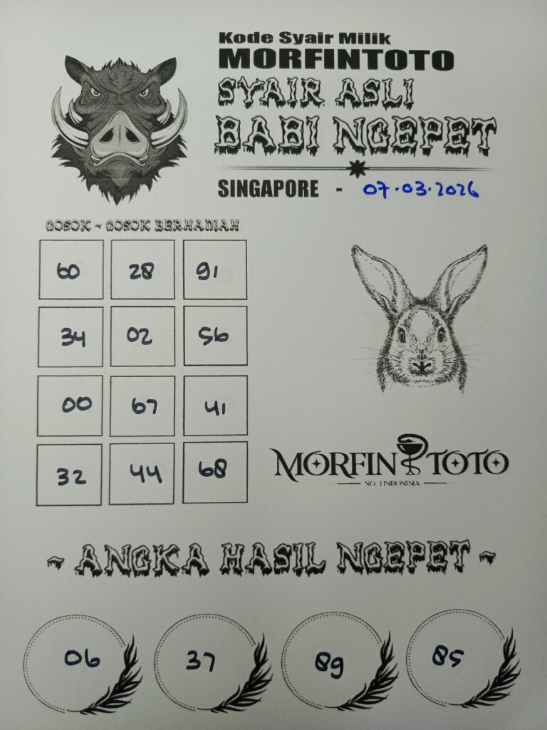 SYAIR TOGEL SINGAPORE BABI NGEPET 07 MARET 2026