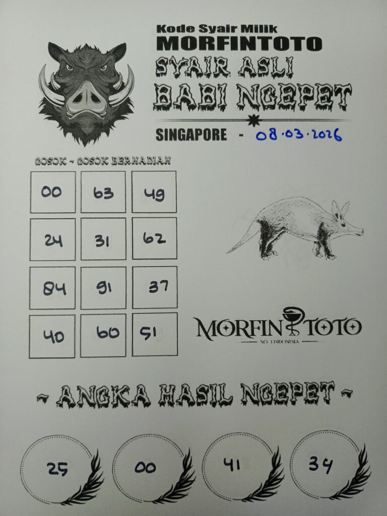 SYAIR TOGEL SINGAPORE BABI NGEPET 08 MARET 2026