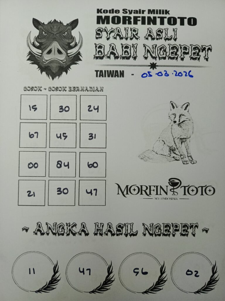 SYAIR TOGEL BABI NGEPET 05 MARET 2026