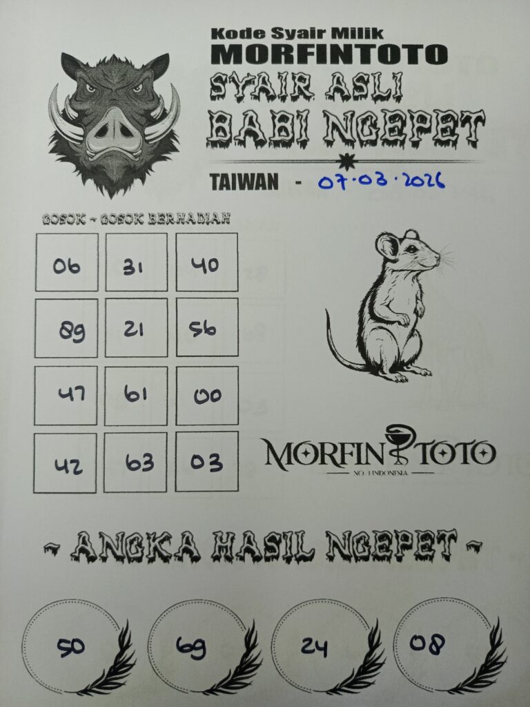 SYAIR TOGEL BABI NGEPET 07 MARET 2026
