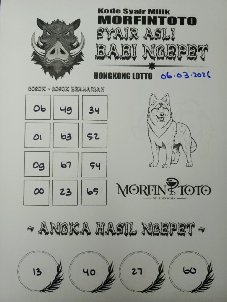 SYAIR TOGEL BABI NGEPET HONGKONG LOTTO 06 MARET 2026
