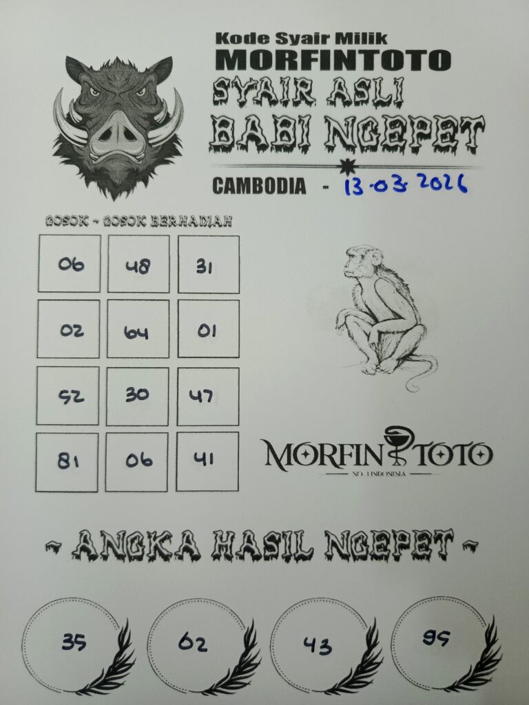 SYAIR TOGEL BABI NGEPET CAMBODIA 13 MARET 2026