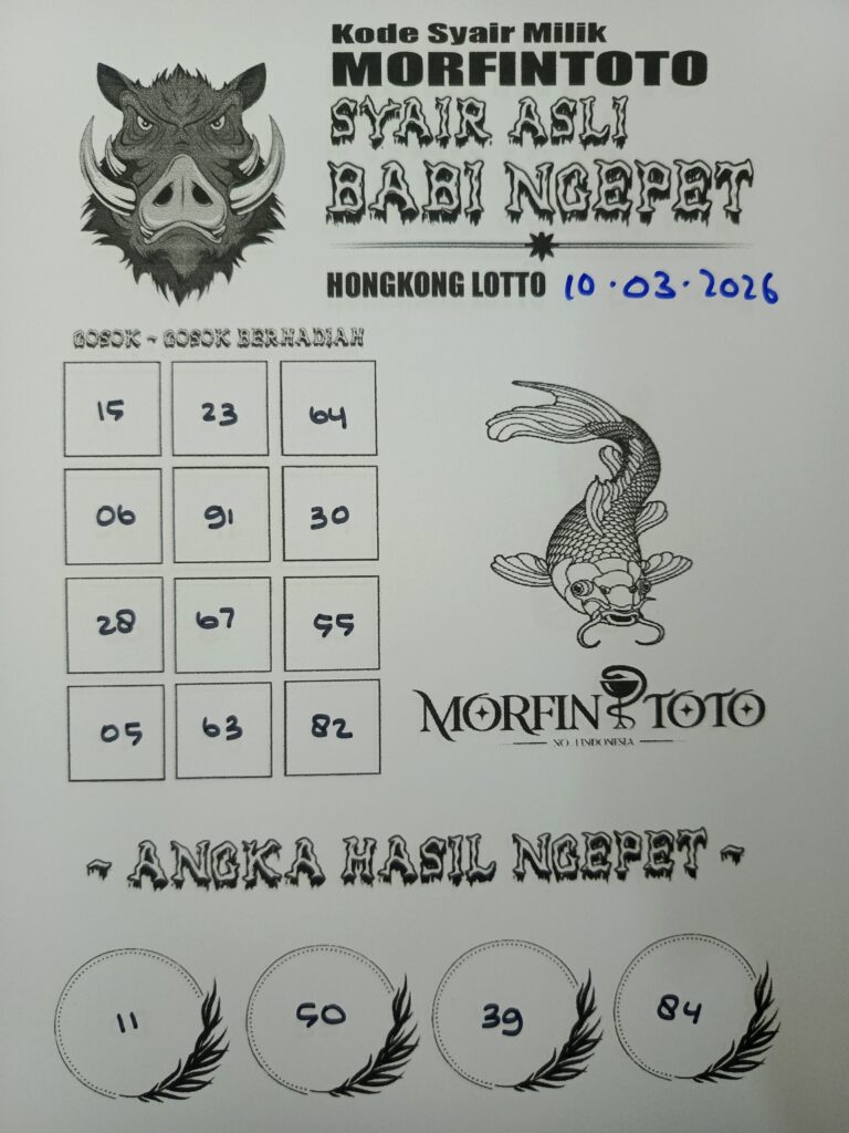 SYAIR TOGEL BABI NGEPET HONGKONG LOTTO 10 MARET 2026