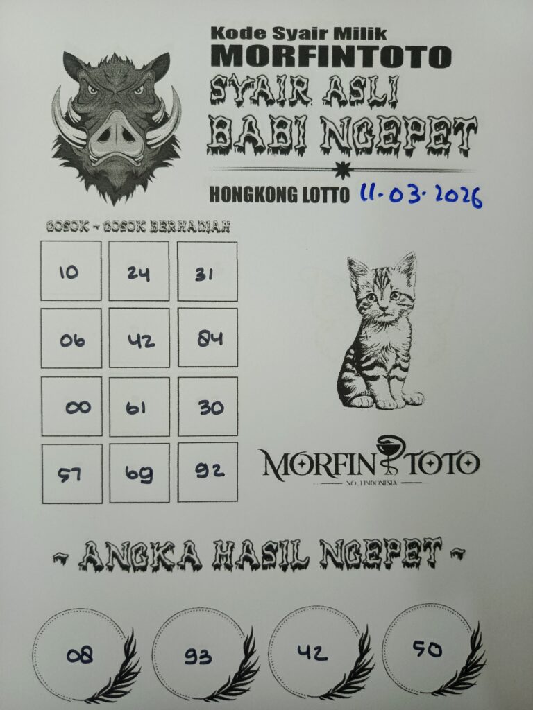SYAIR TOGEL BABI NGEPET HONGKONG LOTTO 11 MARET 2026
