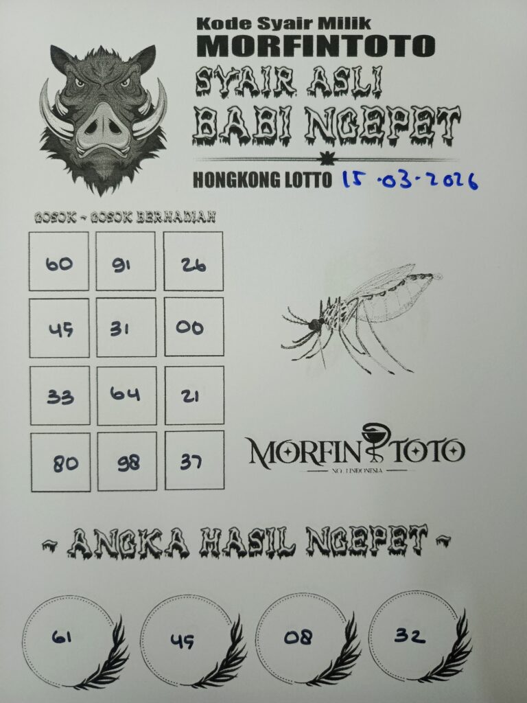 SYAIR TOGEL BABI NGEPET HONGKONG LOTTO 15 MARET 2026