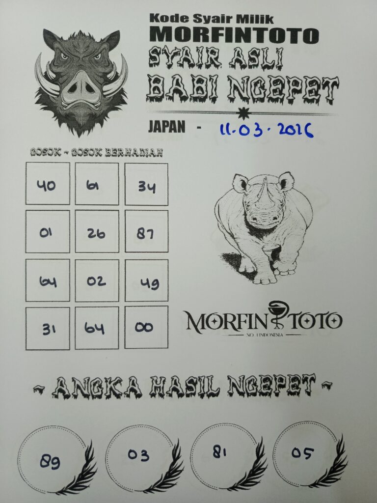 SYAIR TOGEL BABI NGEPET JAPAN 11 MARET 2026