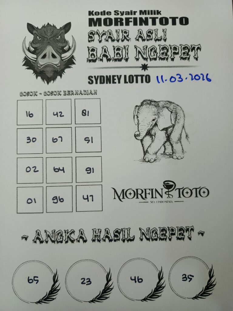 SYAIR TOGEL BABI NGEPET SYDNEY LOTTO 11 MARET 2026