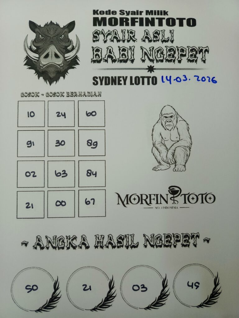 SYAIR TOGEL BABI NGEPET SYDNEY LOTTO 14 MARET 2026