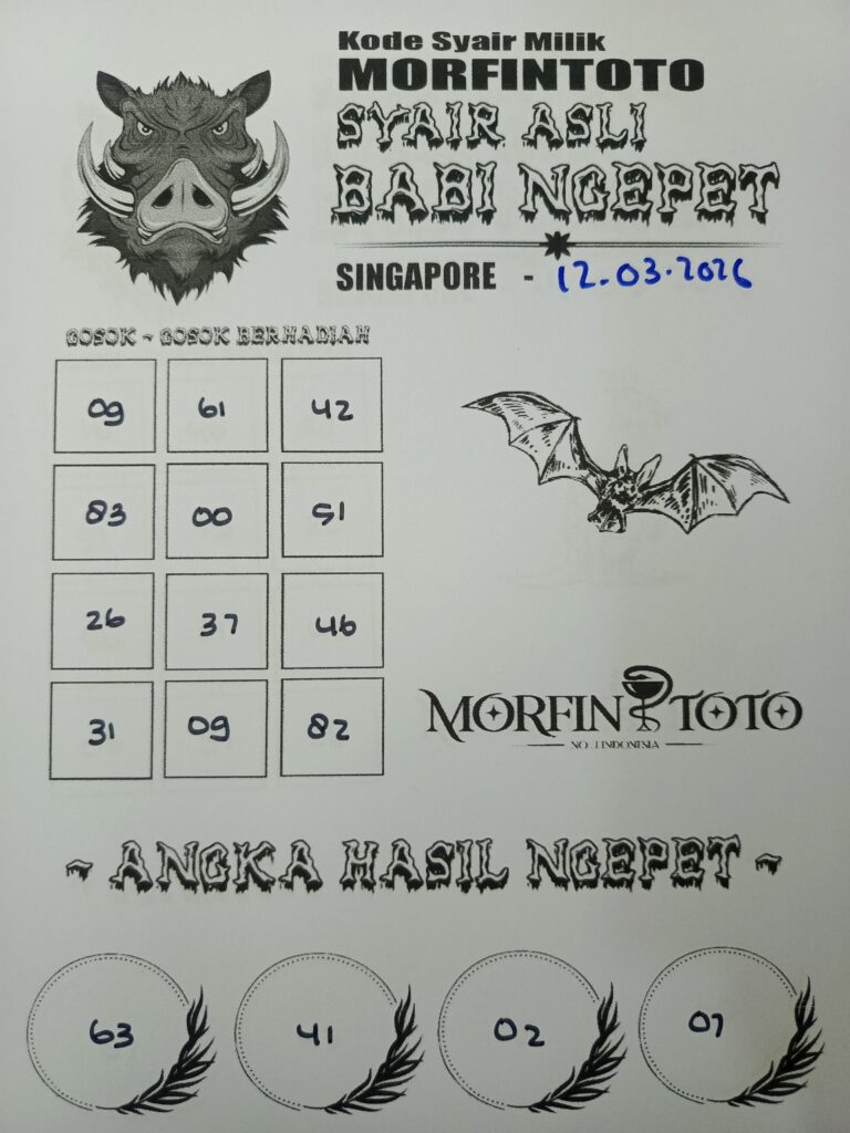 SYAIR TOGEL SINGAPORE BABI NGEPET 12 MARET 2026