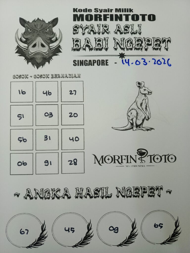 SYAIR TOGEL SINGAPORE BABI NGEPET 14 MARET 2026