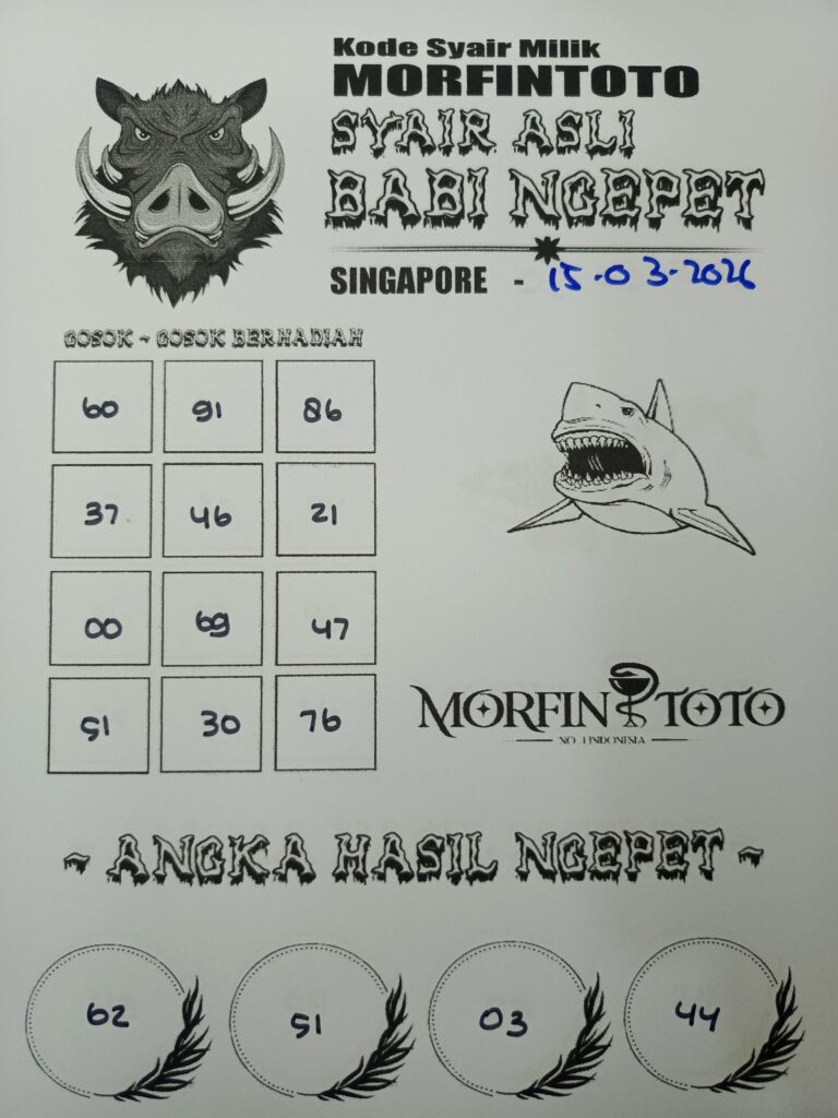 SYAIR TOGEL SINGAPORE BABI NGEPET 15 MARET 2026