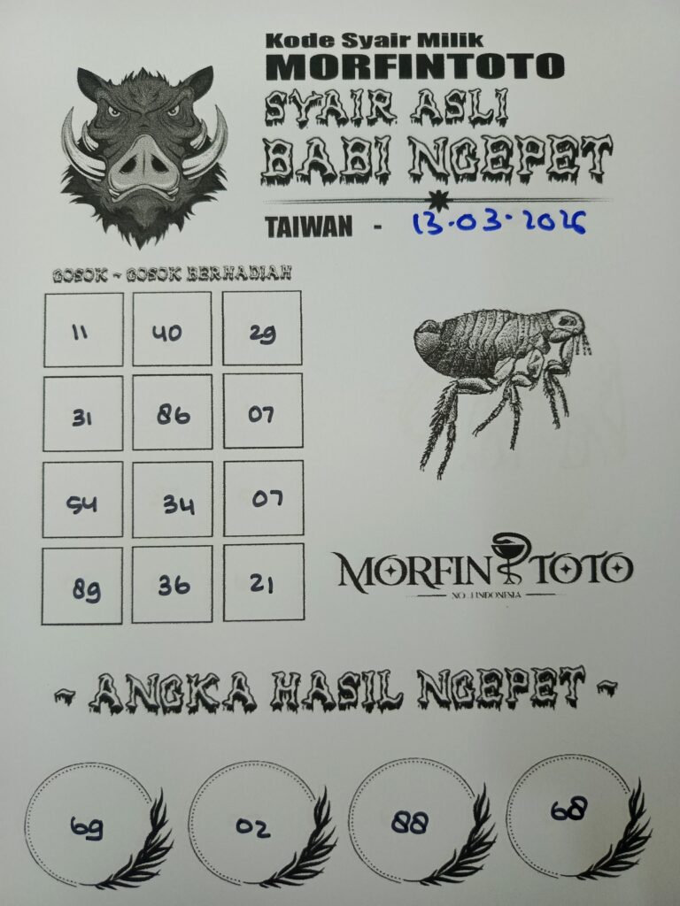SYAIR TOGEL BABI NGEPET 13 MARET 2026