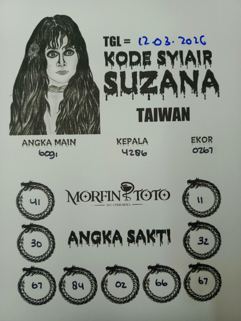 SYAIR TOGEL SUZANA TAIWAN  12 MARET 2026