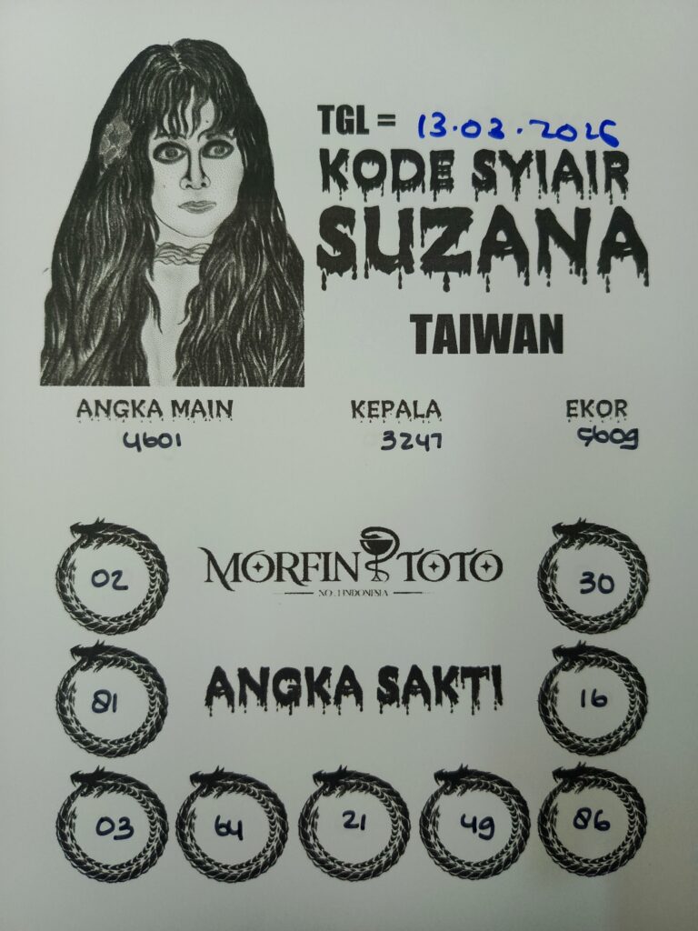 SYAIR TOGEL SUZANA TAIWAN  13 MARET 2026