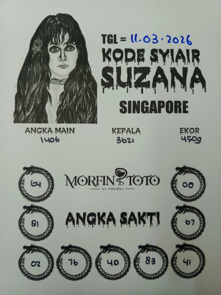 SYAIR TOGEL SINGAPORE SUZANA  11 MARET 2026