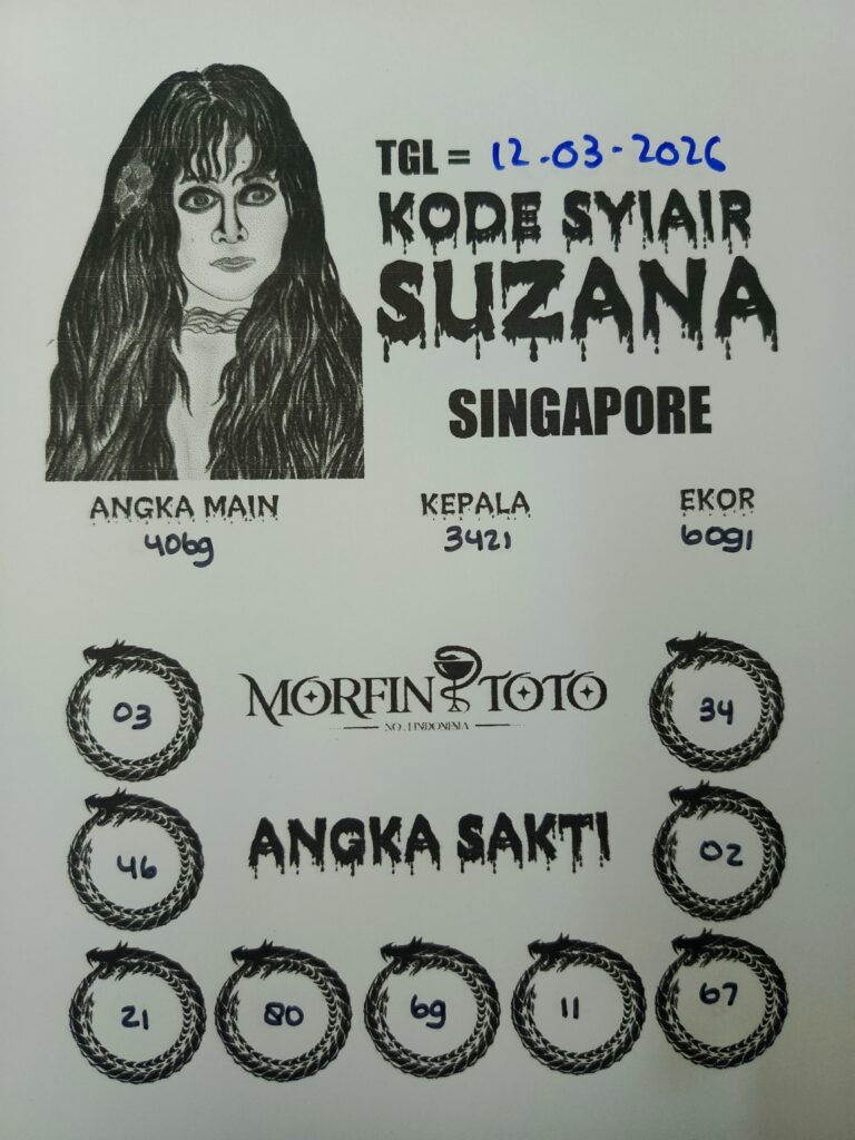 SYAIR TOGEL SINGAPORE SUZANA  12 MARET 2026
