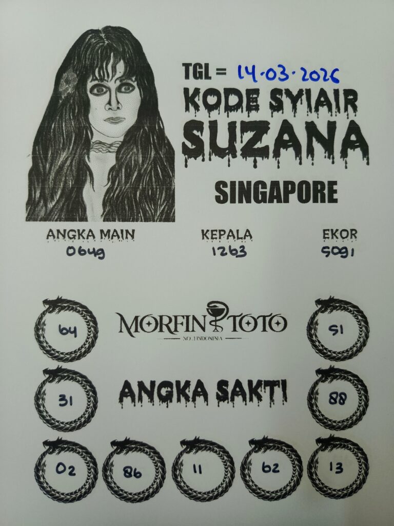 SYAIR TOGEL SINGAPORE SUZANA  14 MARET 2026