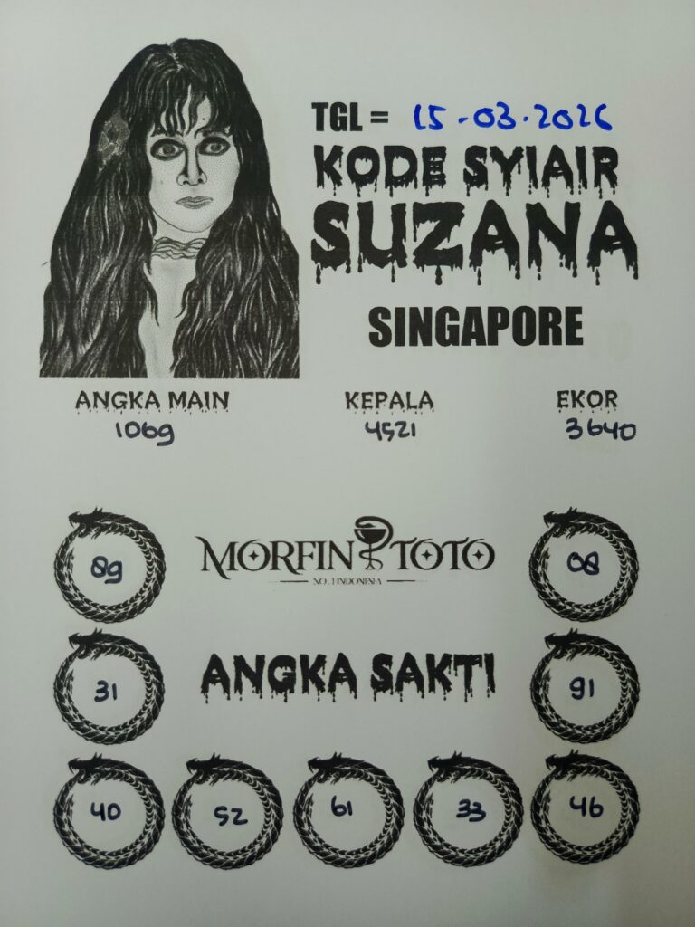 SYAIR TOGEL SINGAPORE SUZANA  15 MARET 2026