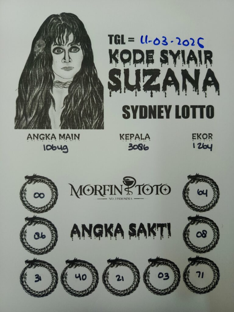 SYAIR TOGEL SUZANA SYDNEY LOTTO 11 MARET 2026