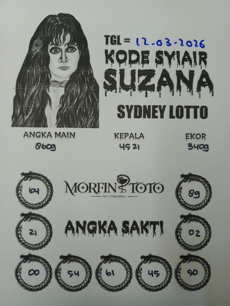 SYAIR TOGEL SUZANA SYDNEY LOTTO 12 MARET 2026