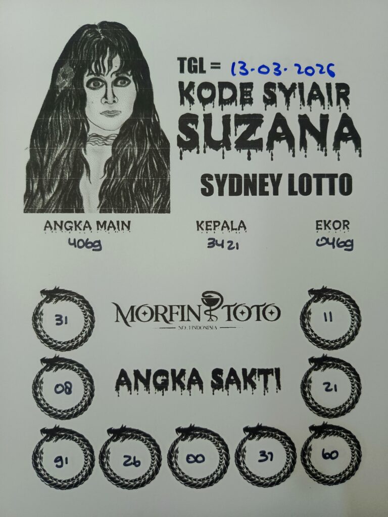 SYAIR TOGEL SUZANA SYDNEY LOTTO 13 MARET 2026