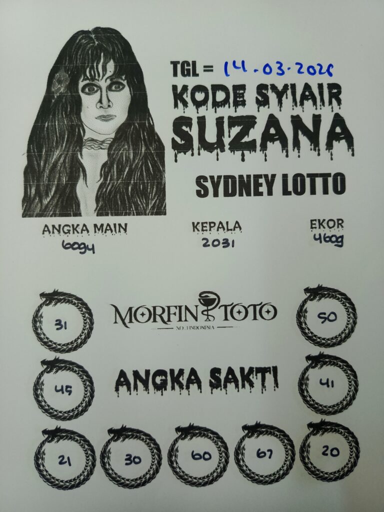 SYAIR TOGEL SUZANA SYDNEY LOTTO 14 MARET 2026