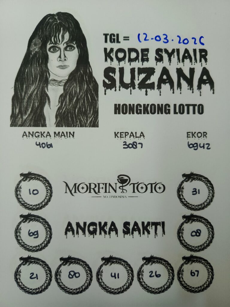 SYAIR TOGEL SUZANA  HONGKONG LOTTO 12 MARET 2026