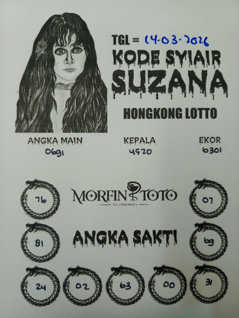 SYAIR TOGEL SUZANA  HONGKONG LOTTO 14 MARET 2026