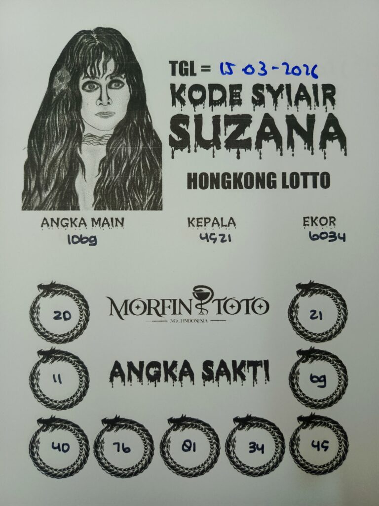SYAIR TOGEL SUZANA  HONGKONG LOTTO 15 MARET 2026