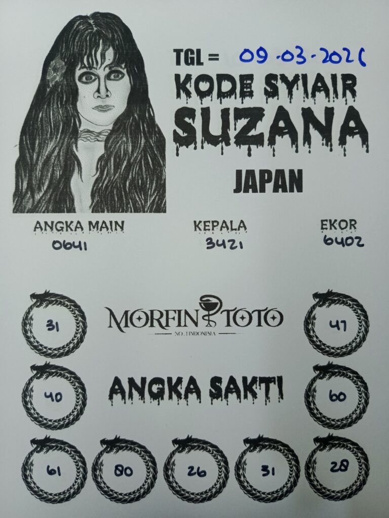 SYAIR TOGEL SUZANA JAPAN  09 MARET 2026