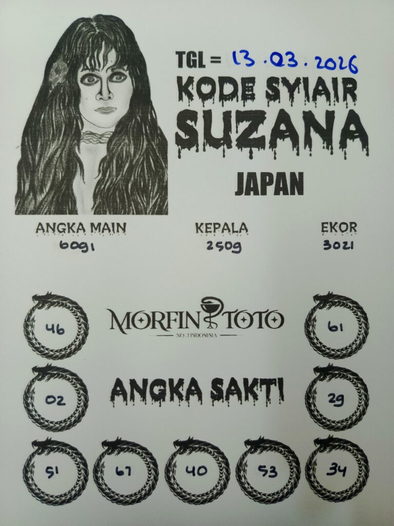 SYAIR TOGEL SUZANA JAPAN 13 MARET 2026
