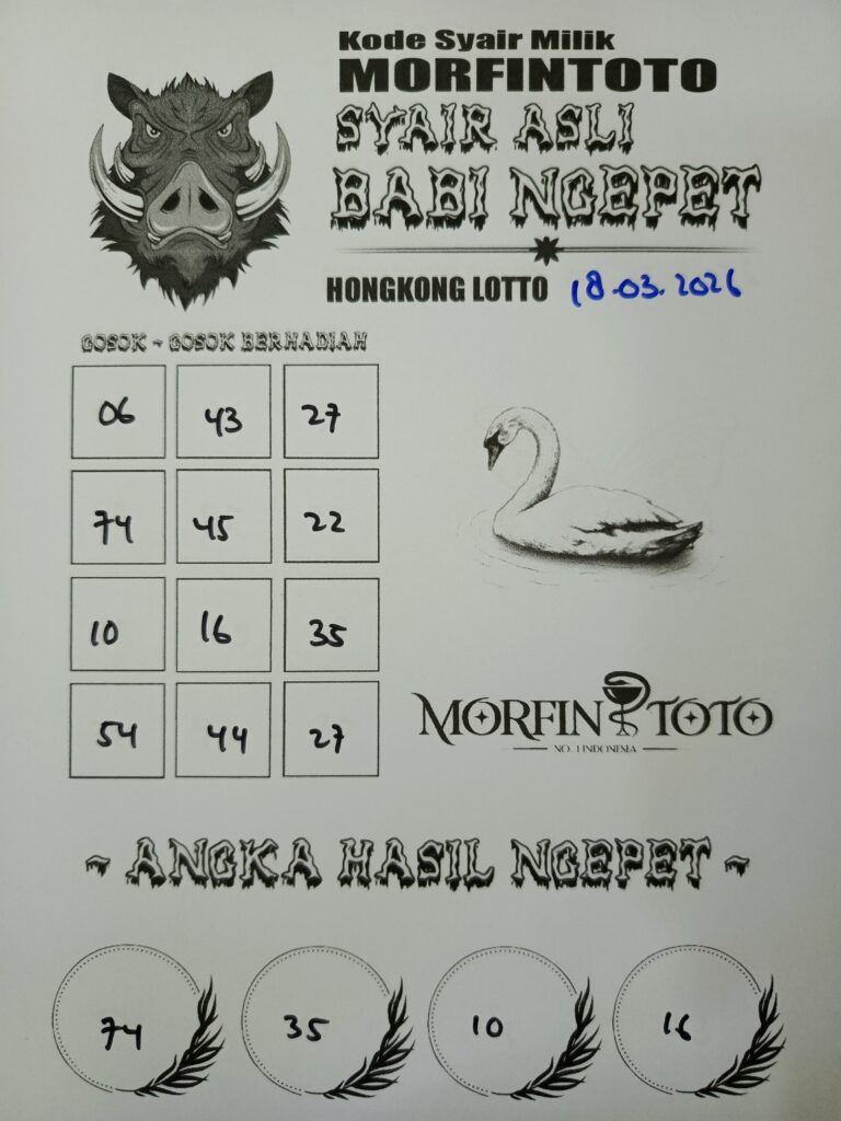 SYAIR TOGEL BABI NGEPET HONGKONG LOTTO 18 MARET 2026