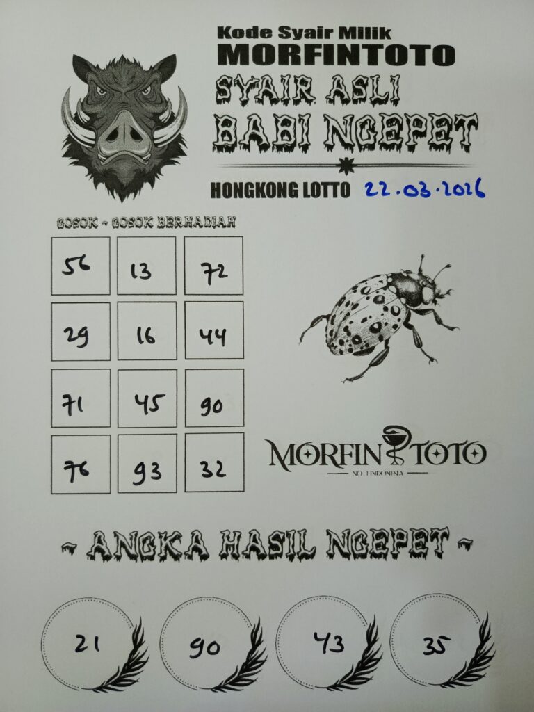 SYAIR TOGEL BABI NGEPET HONGKONG LOTTO 22 MARET 2026
