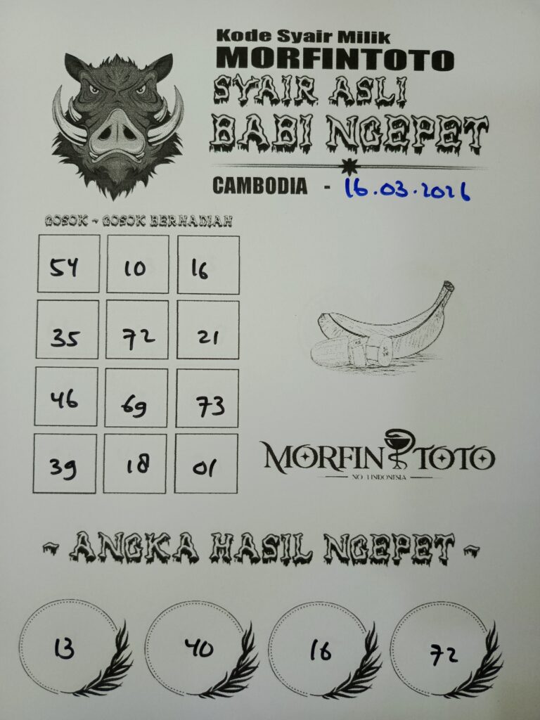 SYAIR TOGEL BABI NGEPET CAMBODIA 16 MARET 2026