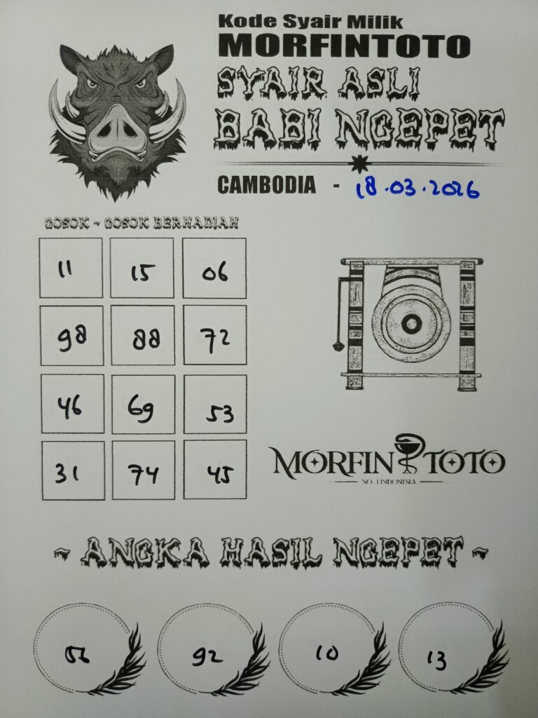 SYAIR TOGEL BABI NGEPET CAMBODIA 18 MARET 2026