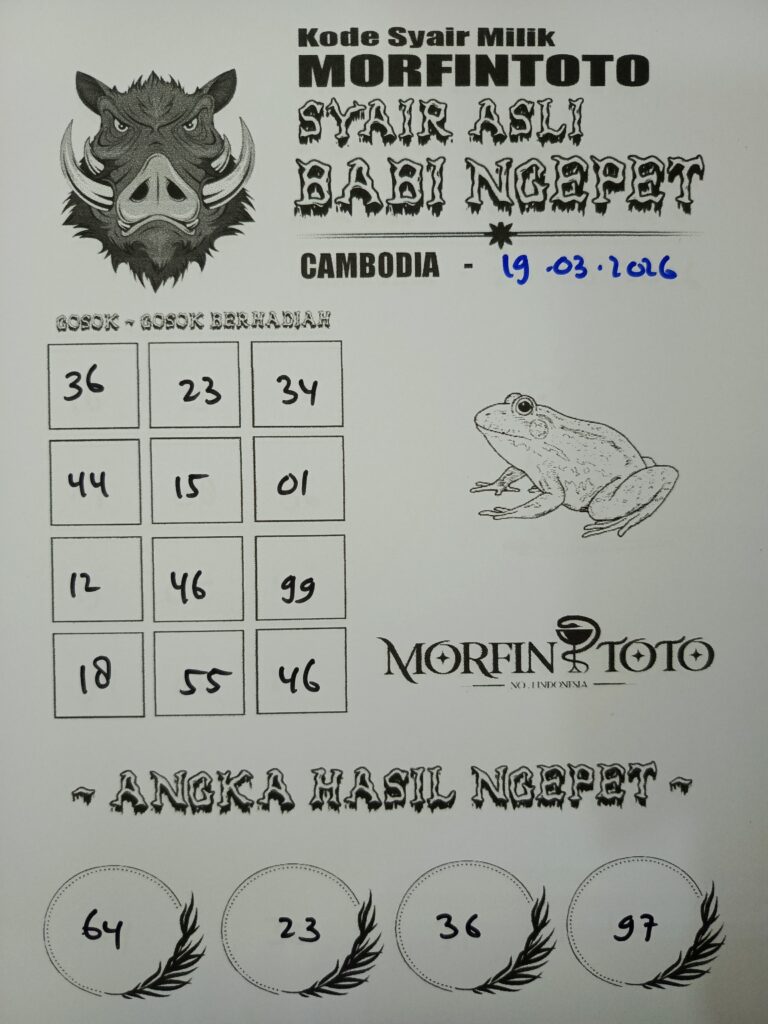 SYAIR TOGEL BABI NGEPET CAMBODIA 19 MARET 2026