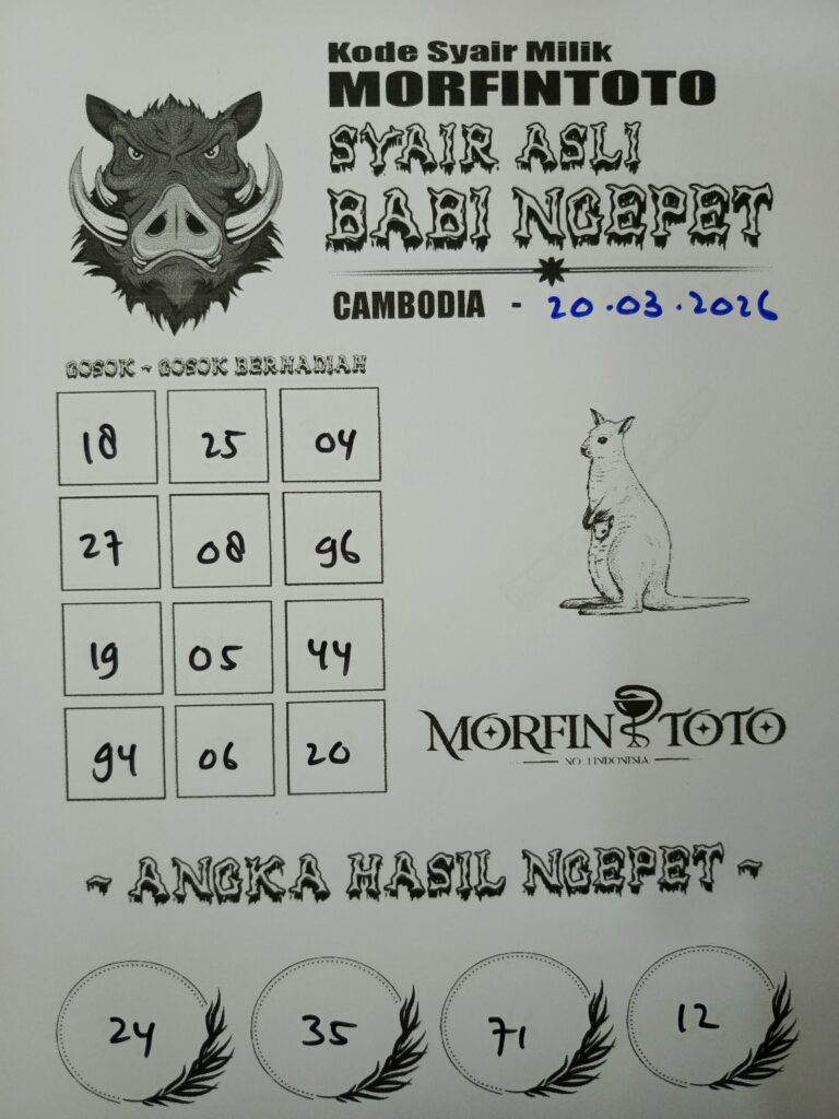 SYAIR TOGEL BABI NGEPET CAMBODIA 20 MARET 2026