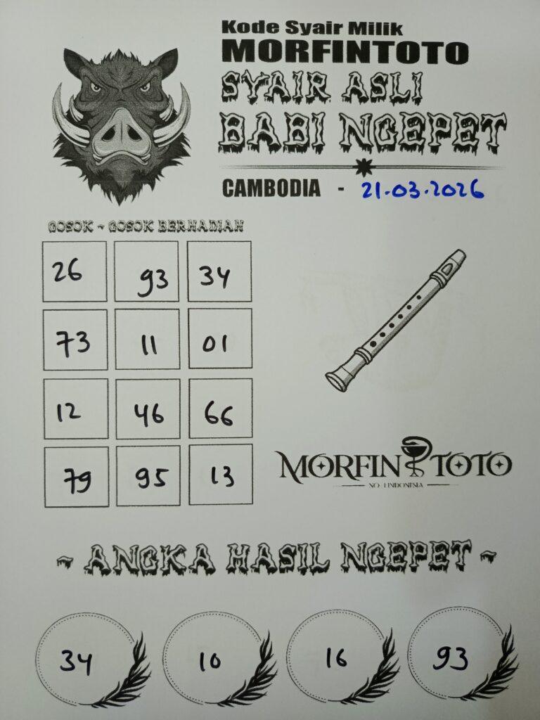 SYAIR TOGEL BABI NGEPET CAMBODIA 21 MARET 2026