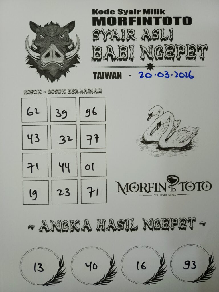 SYAIR TOGEL BABI NGEPET 20 MARET 2026