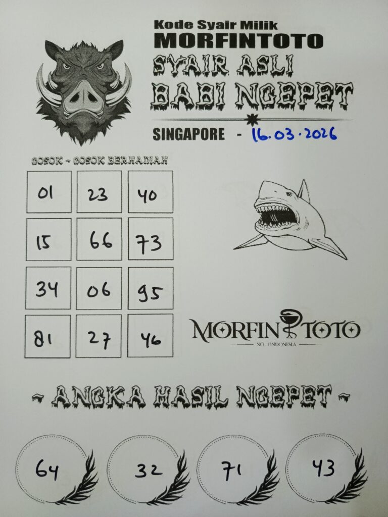 SYAIR TOGEL SINGAPORE BABI NGEPET 16 MARET 2026