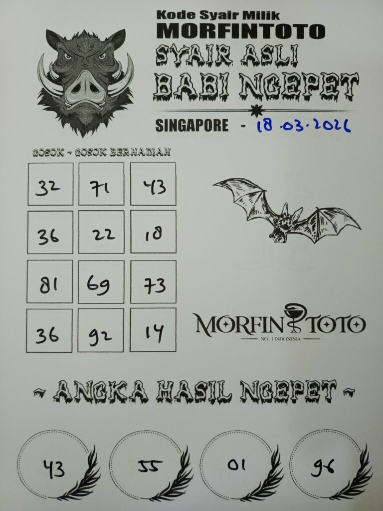 SYAIR TOGEL SINGAPORE BABI NGEPET 18 MARET 2026