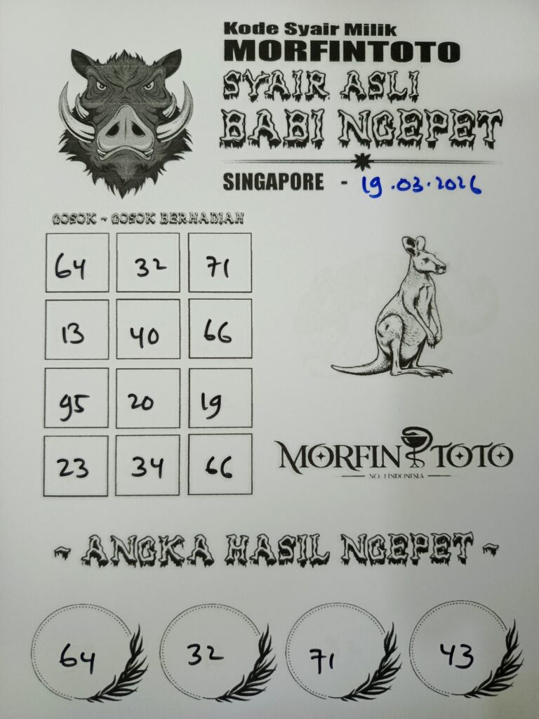 SYAIR TOGEL SINGAPORE BABI NGEPET 19 MARET 2026