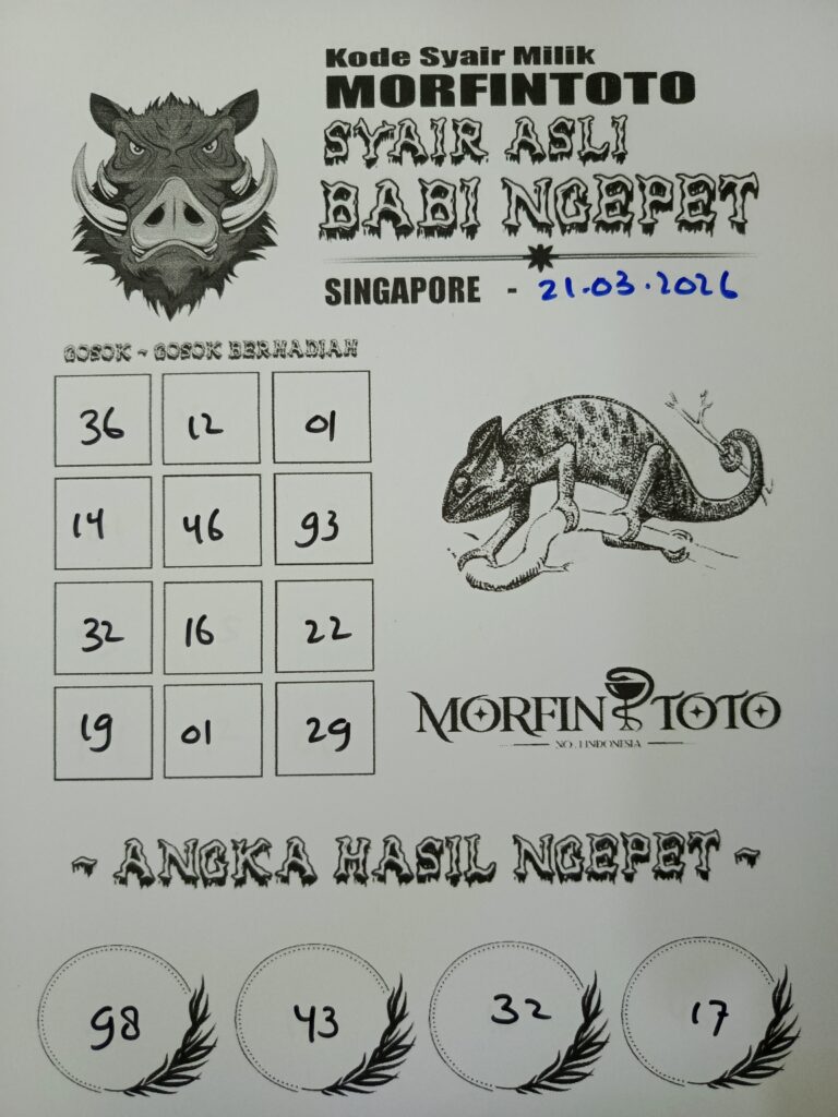 SYAIR TOGEL SINGAPORE BABI NGEPET 21 MARET 2026