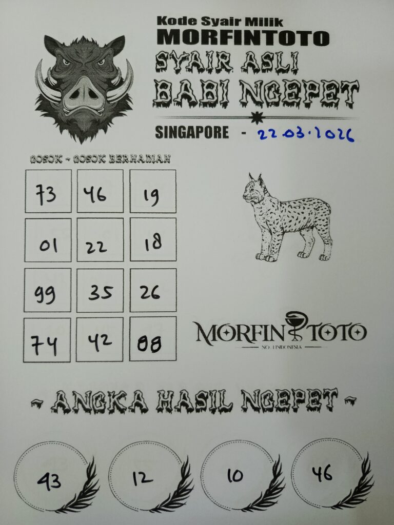 SYAIR TOGEL SINGAPORE BABI NGEPET 22 MARET 2026