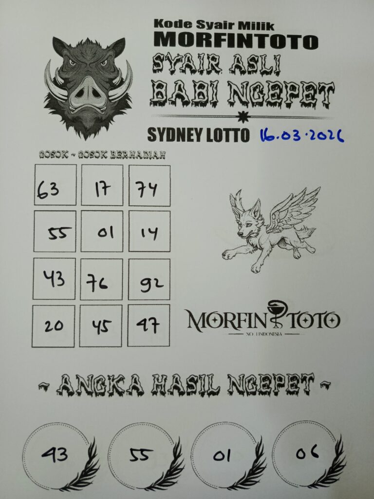 SYAIR TOGEL BABI NGEPET SYDNEY LOTTO 16 MARET 2026