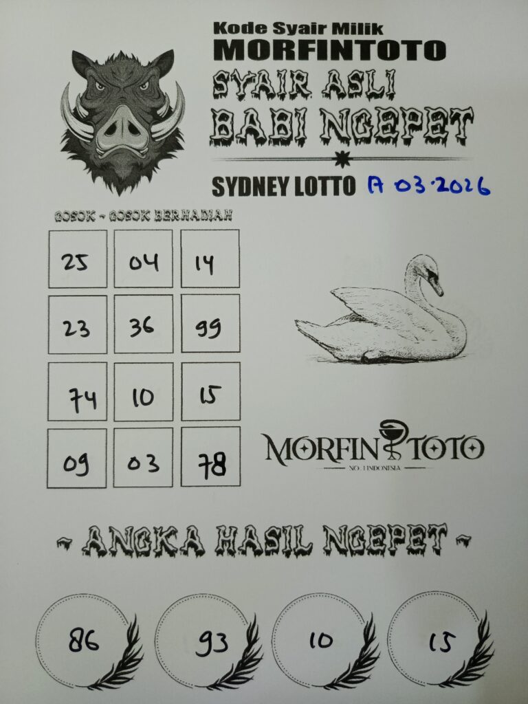 SYAIR TOGEL BABI NGEPET SYDNEY LOTTO 17 MARET 2026