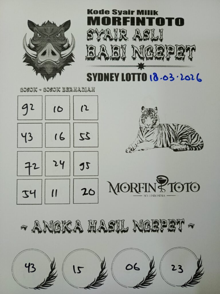 SYAIR TOGEL BABI NGEPET SYDNEY LOTTO 18 MARET 2026