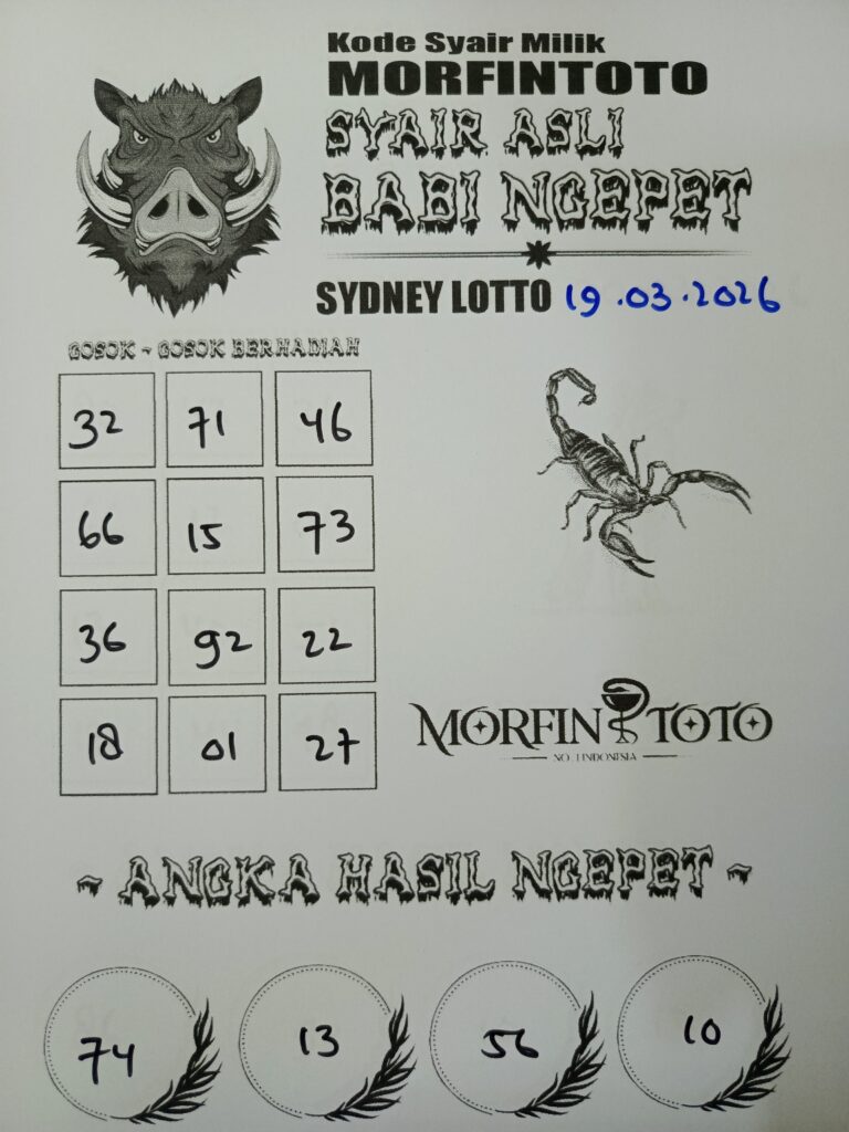 SYAIR TOGEL BABI NGEPET SYDNEY LOTTO 19 MARET 2026